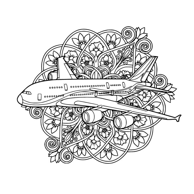 airplane airbus a380 with no flowers and unique design