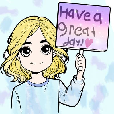 realistic girl holding up a sign