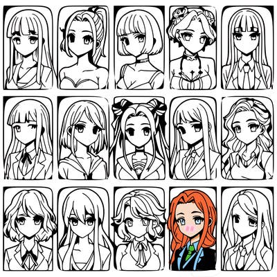 girls that look diffrent anime