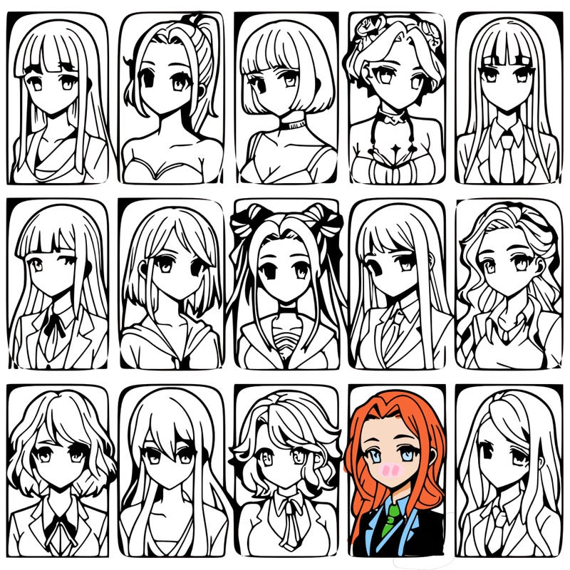 girls that look diffrent anime