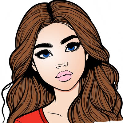 realistic teenage girl with pretty hair