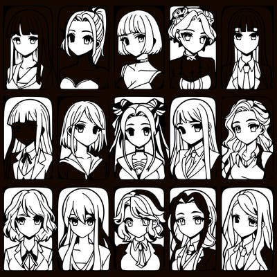 girls that look diffrent anime