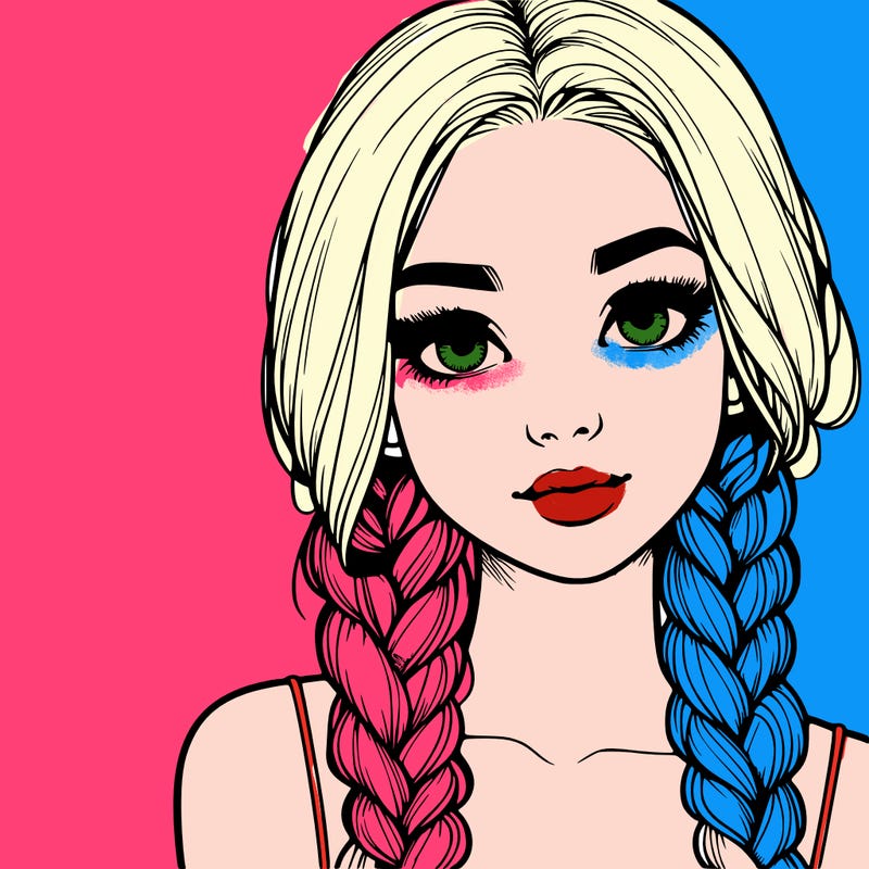 realistic girl with braids