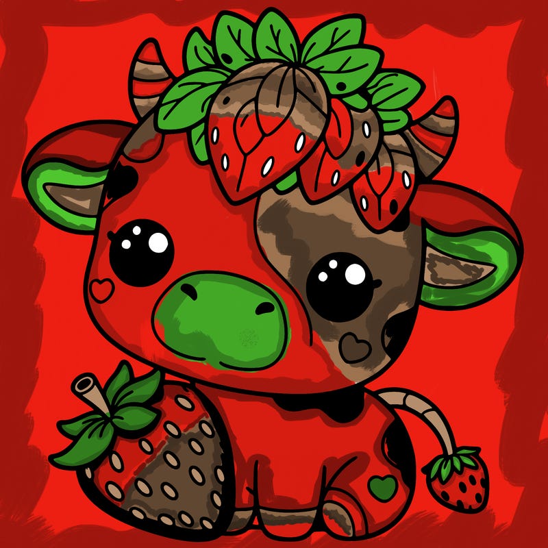 cute strawberry cow