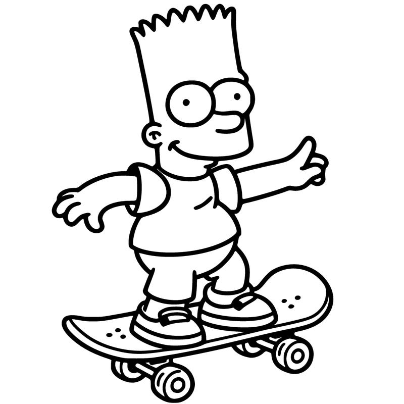 bart on his skateboard