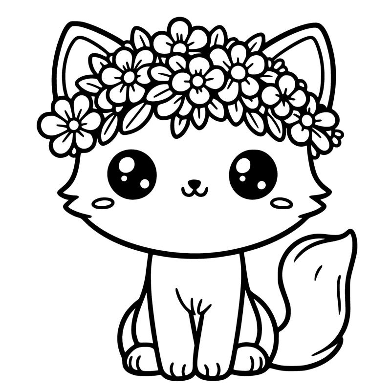 cat with flower crown