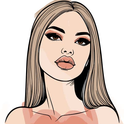 realistic woman with full lips
