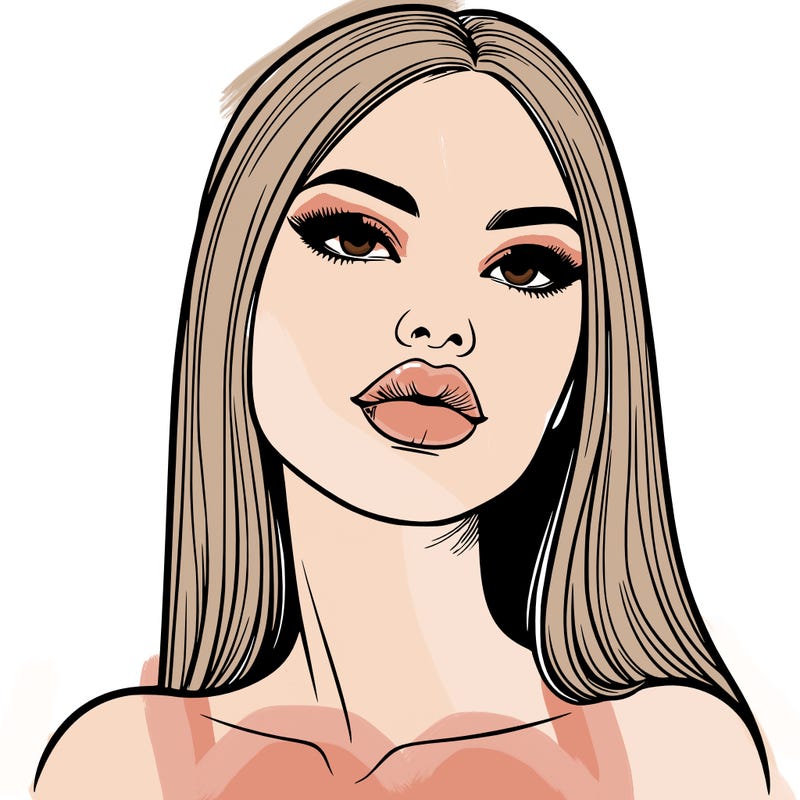 realistic woman with full lips