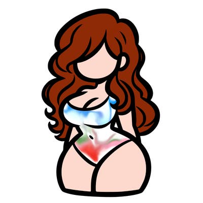 curvy woman with hair