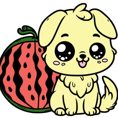 watermelon dog cute