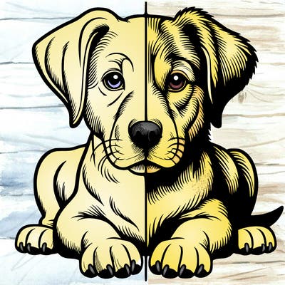 realistic dog split picture