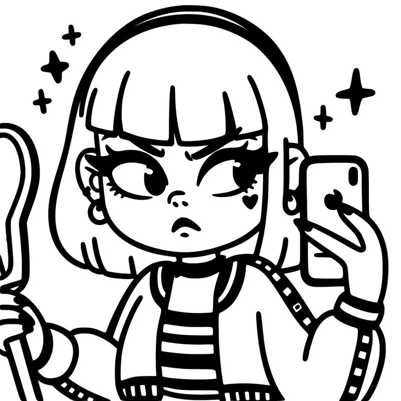 baddie girl taking a mirror selfie