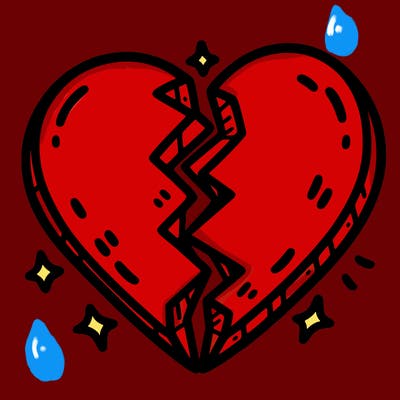 split in half heart