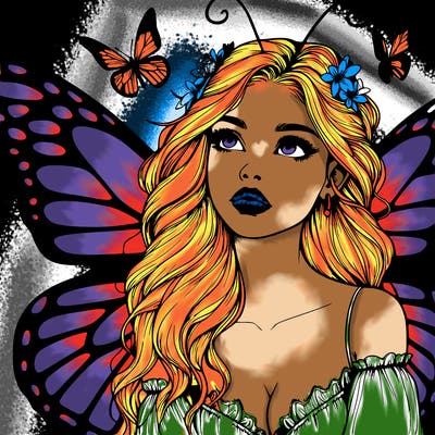 butterfly fairy realistic girl