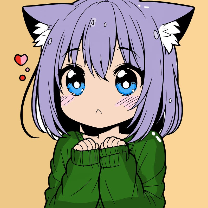 shy anime catgirl