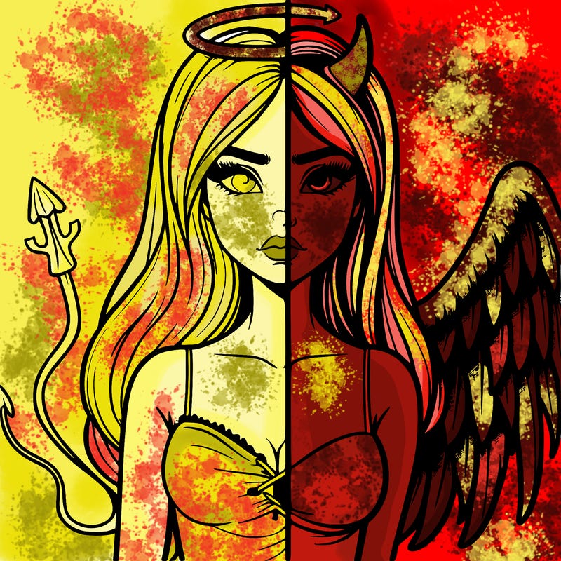 devil vs angel realistic girl