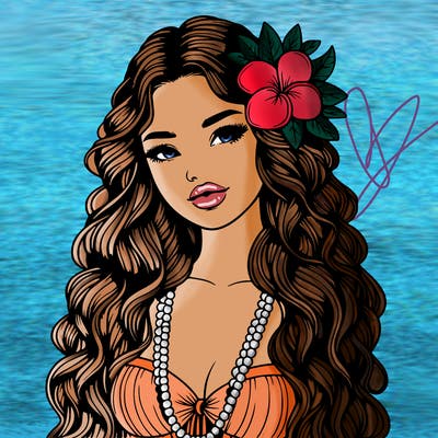 realistic beautiful hawaiian woman,long dress,haku lei, lips