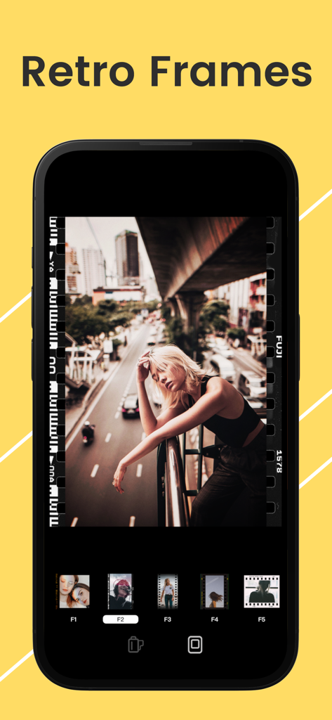 ZAPAN - Vintage Dazz Camera - Mobile app screen showing retro film frames and vintage photo filters