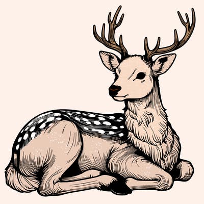 realistic deer with antlers