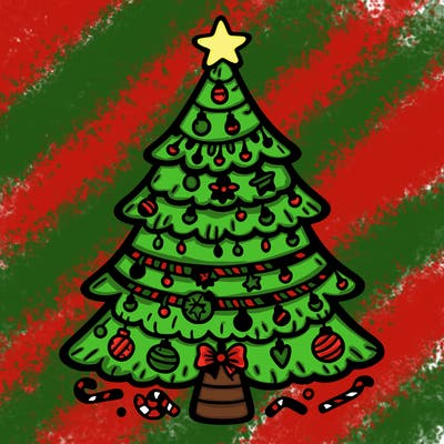 christmas tree with lots of details