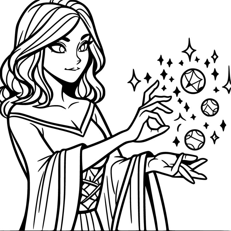 a women controlling magic with her hands