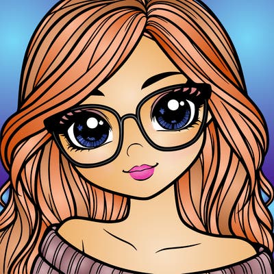 girl with beautiful eyes, hair, and glasses