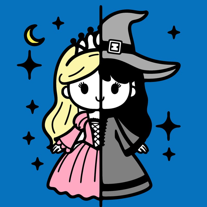 split princess and witch