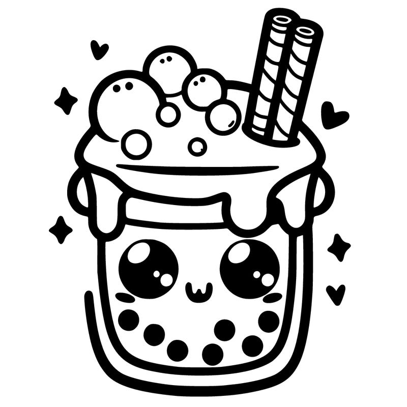 boba tea w/ cute face