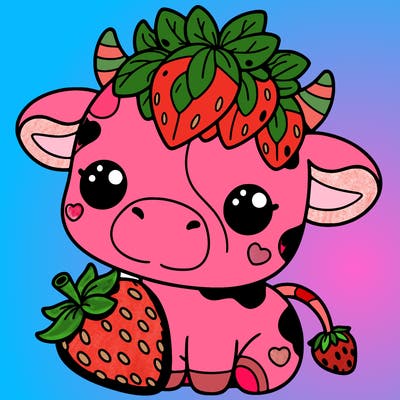 cute strawberry cow