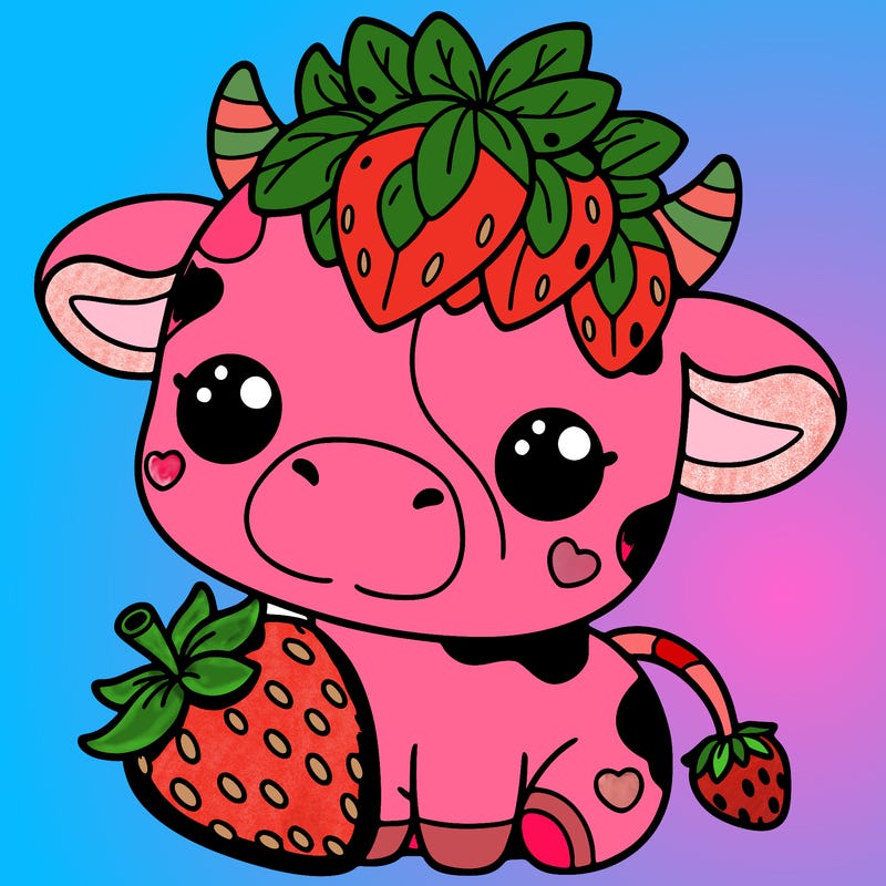 cute strawberry cow