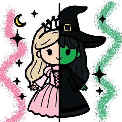 split princess and witch