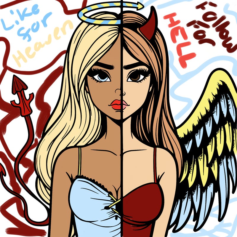 devil vs angel realistic girl