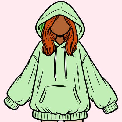 girl in oversized hoodie