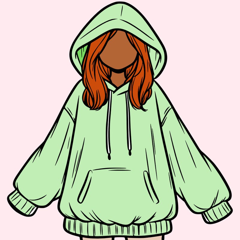 girl in oversized hoodie