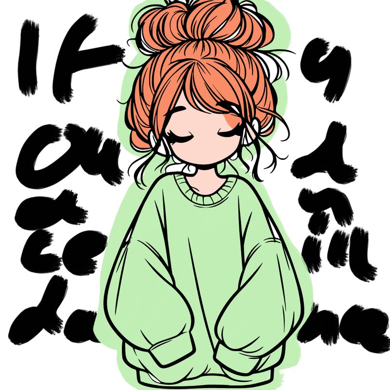 girl with baggy sweatshirt and messy bun