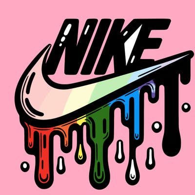 dripping nike logo