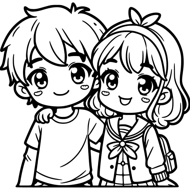 a boy and a girl together