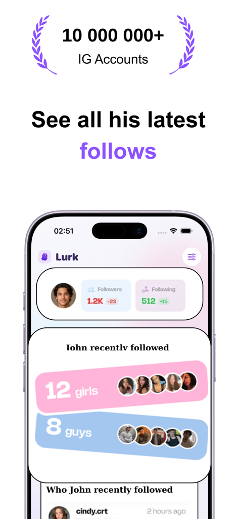 Lurk : Recent Follow Tracker - Utilities App | MWM