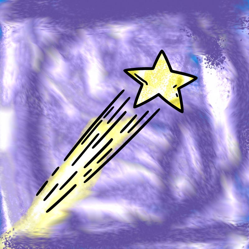 a shooting star in the sky