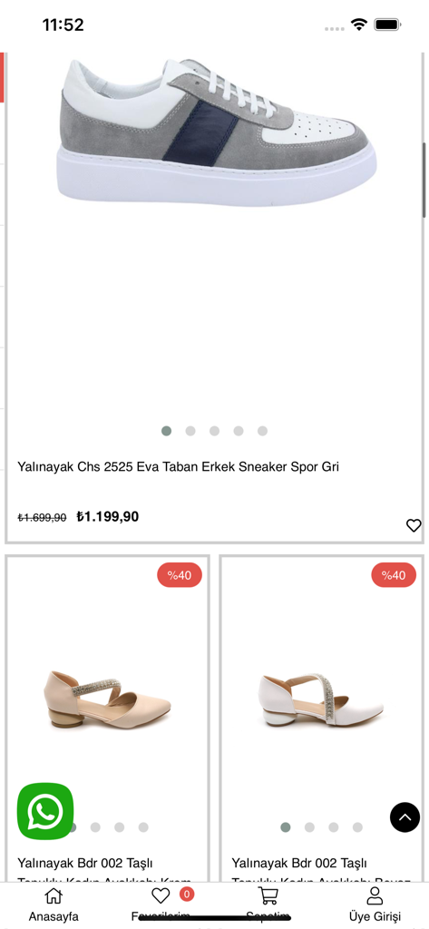 Yalın Ayak - A catalog of men's sneakers and women's dress shoes in the Yalın Ayak mobile shopping app