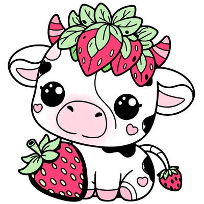 cute strawberry cow