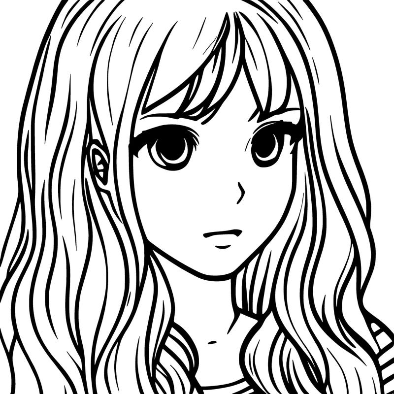manga girl with short bangs