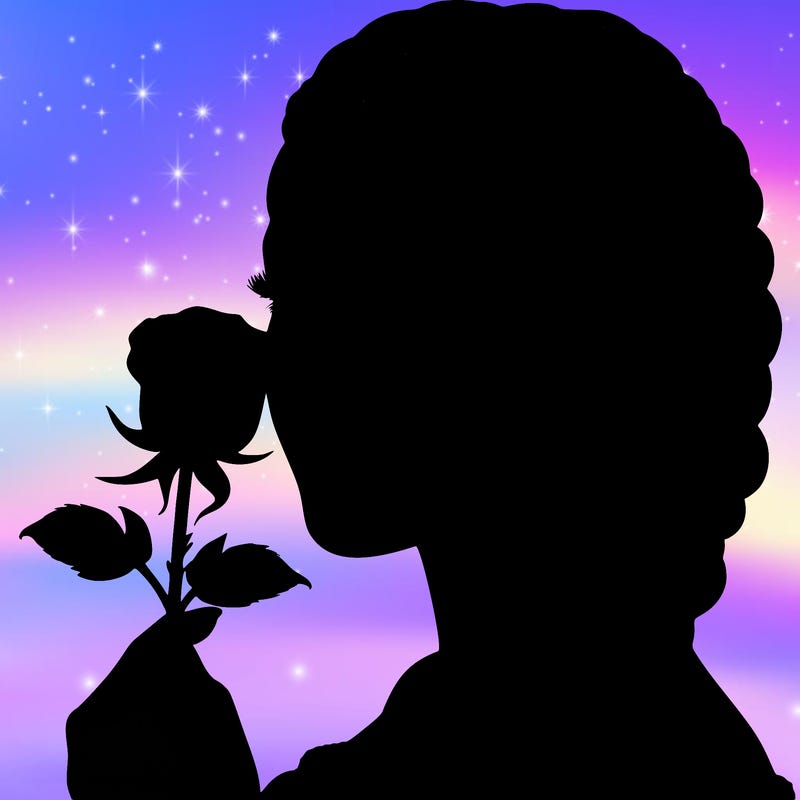 realistic woman with braids holding a single rose