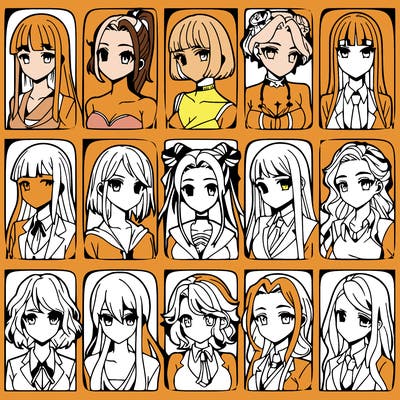 girls that look diffrent anime