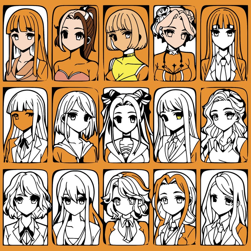 girls that look diffrent anime