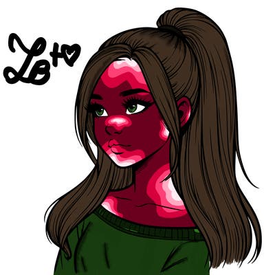 realistic girl with a high ponytail