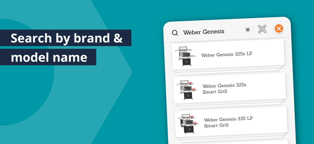 Searching for Weber grill assembly instructions by brand and model name in the BILT app