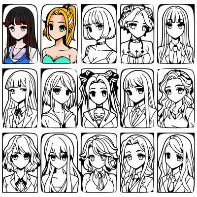 girls that look diffrent anime