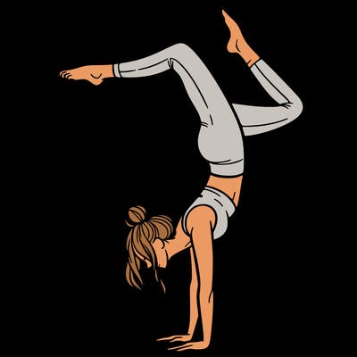 a woman doing a handstand