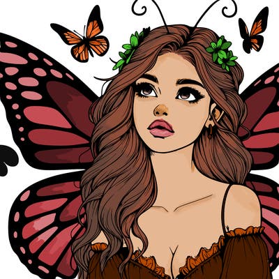 butterfly fairy realistic girl